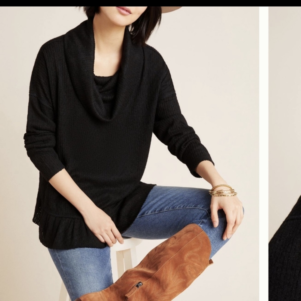 Maeve - Anthropologie black cowel neck sweater xs